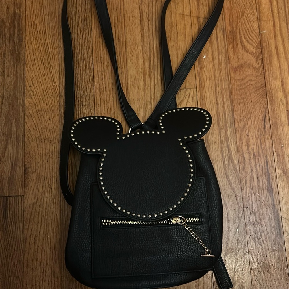 Disney mini backpack black and gold